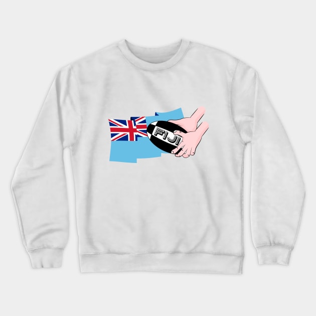 Fiji Rugby Flag Crewneck Sweatshirt by mailboxdisco